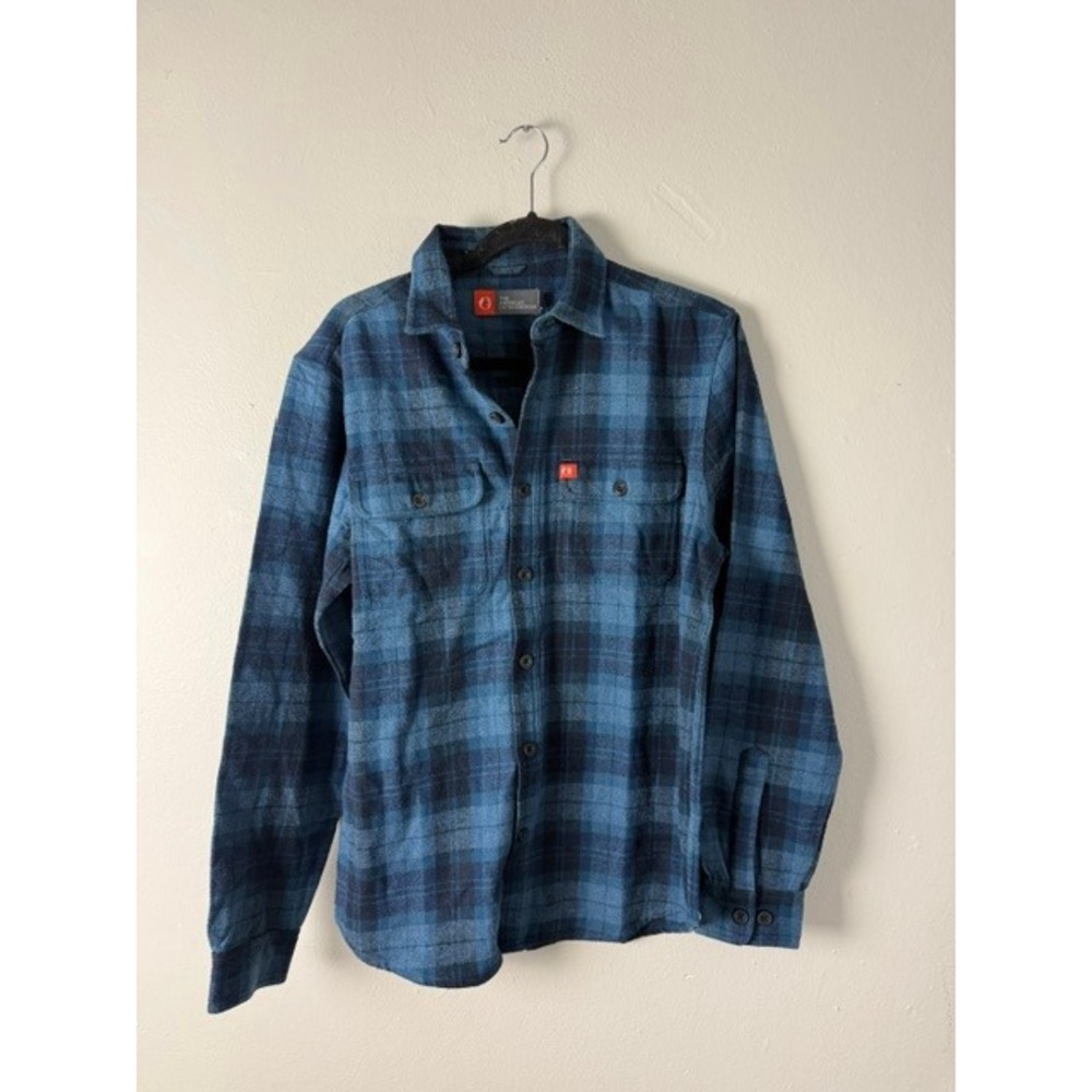 The American Outdoorsman Mens Blue Plaid Flannel Button Down Shirt Size M